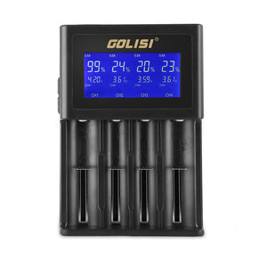 GOLISI S4 2A Smart Fast Charging 4-Slot 110-240V 50/60Hz DC 12V/1A Charger for Lithium Battery Only