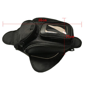 Outdoor Riding Motorcycle Tank Bag Multi-pocket Nylon Zipper Storage Bag With Small Transparent Mobile Phone Touch Pouch