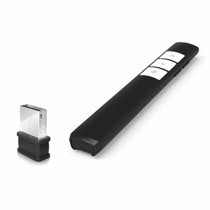 JEDX 2.4Ghz USB Wireless Presenter, PPT Remote Control Red Laser Chargable Pointer Pen for Powerpoint Projector Presentation