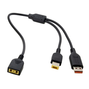 CY PW-004 11.0*4.5mm Rectangle Jack Female to Special USB & Rectangle Charger Male Cable