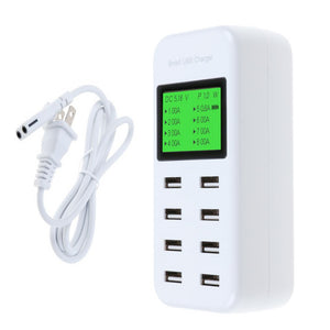45W 8 USB 8A Smart Display Charger - US Plug