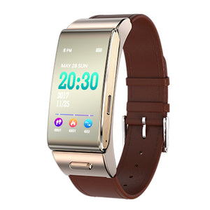 DMDG Smart Wristband Bluetooth Earphone Heart Rate Blood Pressure Bracelet Headset Fitness Tracker for Android IOS-Golden