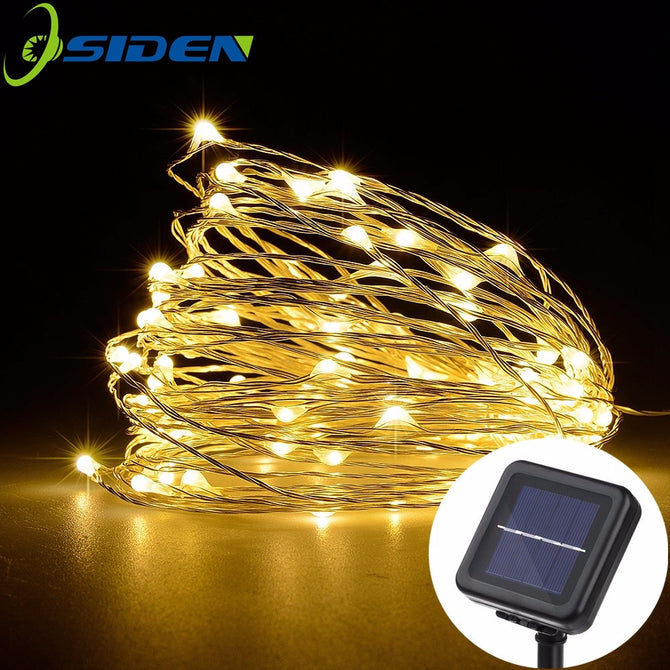LED Solar String Lamp Fairy Christmas Lights 10m 100 LED Copper Wire Xmas Wedding Party Decor Lamp Garland White/0-5W
