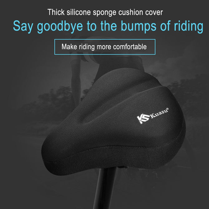 Universal 3D Silicone Gel Pad Soft Thick Bicycle Saddle Cover Cycling Seat Cushion Bike Riding Seat Sitting Protector Black