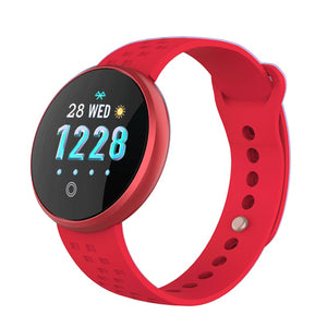 DMDG Fashion Ladies Smart Watch Bracelet Fitness Pedometer Calorie Sport Watch Physiological Cycle Remind for Android IOS-Red