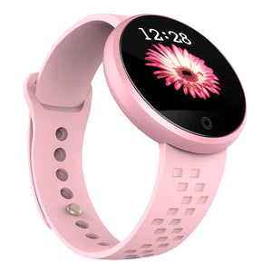 DMDG Fashion Ladies Smart Watch Bracelet Fitness Pedometer Calorie Sport Watch Physiological Cycle Remind for Android IOS-Pink