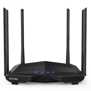Tenda AC10 1200Mbps Wireless WiFi Router,1GHz CPU,1WAN+3LAN Gigabit Ports, 4*6dbi Wall-mounted Antennas, Smart APP Manage