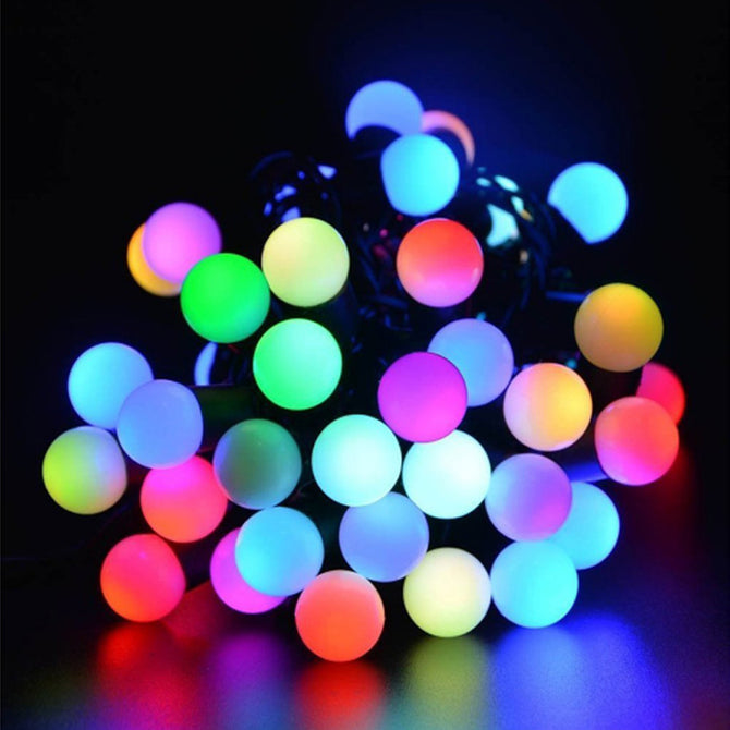 Waterproof Globe Starry Fairy String Light, 5m 50-LED Multi-Color Ball Lamp for Garden Party Wedding Christmas Holiday
