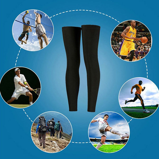 1 PC Long Anti-slip Elastic Knee Sleeve For Running And Cycling Quick-dry Breathable Sports Knee Brace Black/XXL
