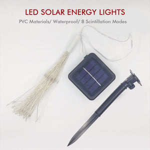 Portable Waterproof Remote Control 120-LED Solar Powered String Light, Christmas Decorative Fireworks Light RGB