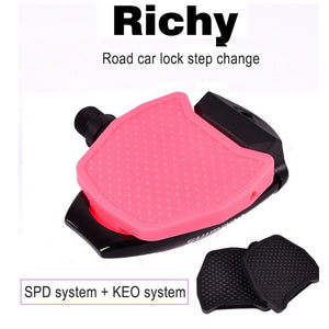 Road Mountain Bike Shoes Cleats Locking Plate Bicycle Pedal SPD Equipment Black