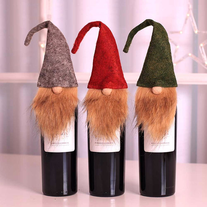 Christmas Decoration Innovative Forester Gift Christmas Wine Bottle Protection Bag Set Red/6x12cm