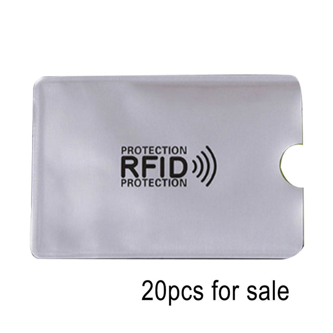 20 Pcs Anti-Scan Card Sleeve Credit RFID Protector Anti-magnetic Aluminum Foil Portable Bank Card Holder