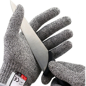 1 Pair Cut Resistant Gloves Level 5 Protection Working Safety Food Grade Stainless Steel Wire Cut Metal Anti-cutting Gray/L