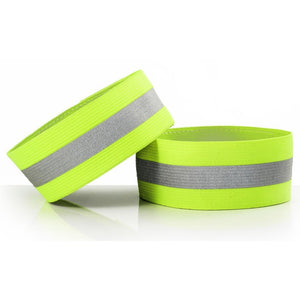 Outdoor Sports Protective Wristband Wrist Support, Night Running Adjustable Reflective Elastic Wrist Band Bracelet Green