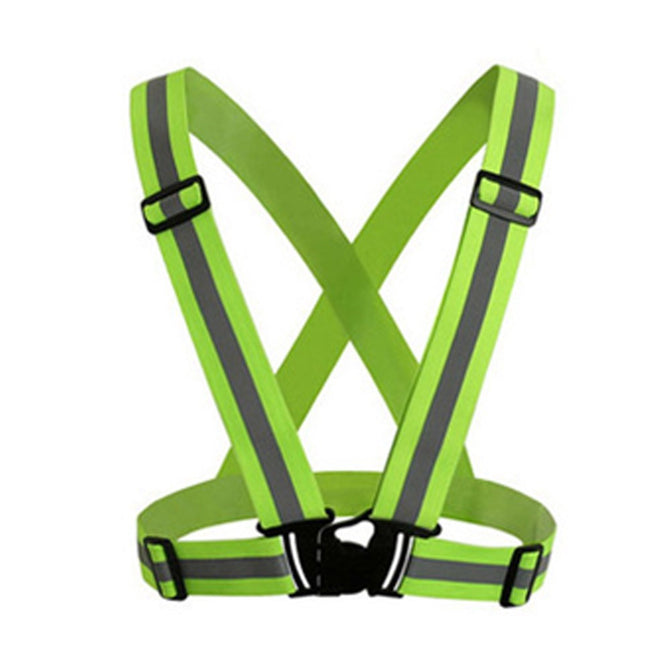 360 Degrees High Visibility Neon Safety Vest Reflective Belt Fit For Running Cycling Sports Outdoor Clothes Green