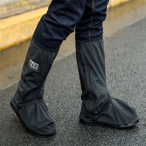 Rainproof Shoes Cover Riding Outdoor Waterproof Rainproof Thick Bottom Sport Cover Cycling Equipment Rain Boots Black/XL