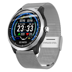 DMDG Smart Watch Bracelet ECG Heart Rate Measurement Sports Wristband Fitness Tracker for Android IOS-Silver