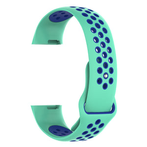 IMOS Replace Smart Bracelet Color Mixing Strap For Fitbit Charge3 - Cyan + Blue