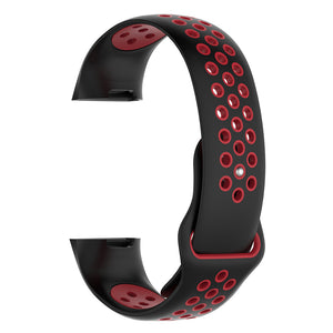 IMOS Replace Smart Bracelet Color Mixing Strap For Fitbit Charge3 - Black + Red