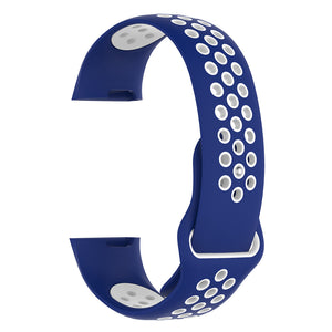 IMOS Replace Smart Bracelet Color Mixing Strap For Fitbit Charge3 - Blue + White