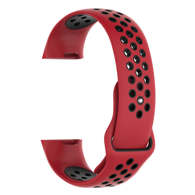 IMOS Replace Smart Bracelet Color Mixing Strap For Fitbit Charge3 - Red + Black