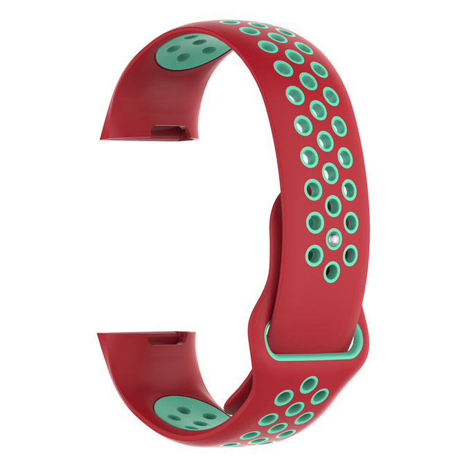 IMOS Replace Smart Bracelet Color Mixing Strap For Fitbit Charge3 - Red + Cyan