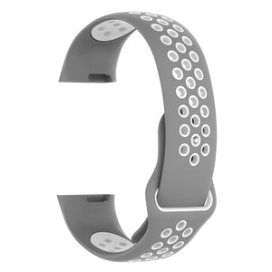 IMOS Replace Smart Bracelet Color Mixing Strap For Fitbit Charge3 - Gray + White