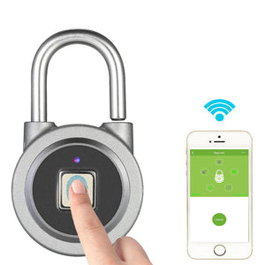 ESAMACT Fingerprint Smart Keyless Lock,Waterproof APP Button Password Unlock Anti-Theft Padlock Door Lock for Android iOS System