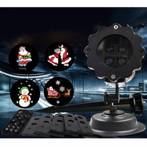 Animation Cartoon Christmas Pattern Laser Projection Light, Lawn Lamp With Remote Control For Home Decoration - US Plug RGB