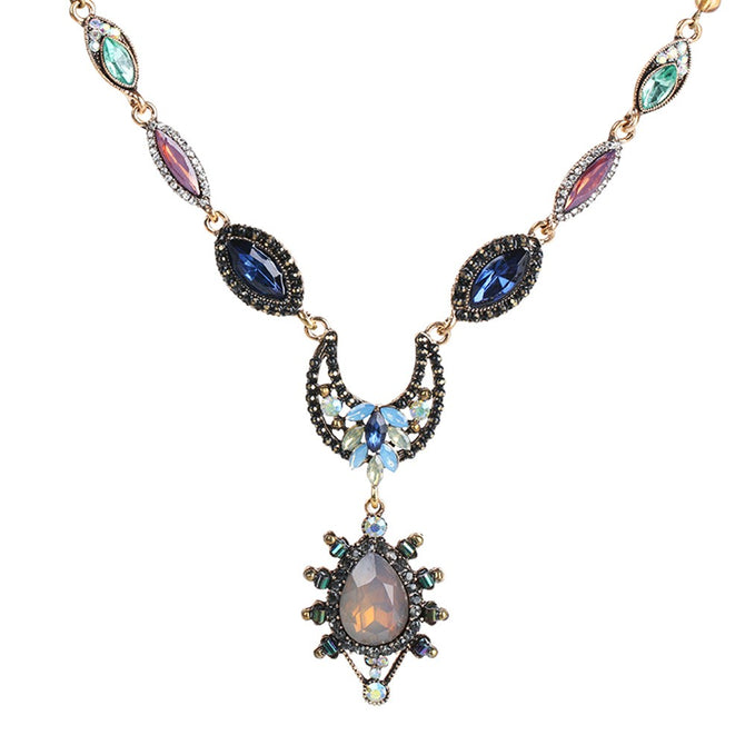 National Pendant Necklaces Crystal Beaded Stellar Design Chain Fashion Jewelry For Women Multi