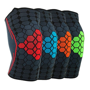 1 PC Stretch Jacquard Knee Pad, Quick-dry Breathable Knee Compression Sleeve For Basketball Blue/L