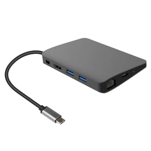 USB C Hub, 9-in-1 Aluminum Multi-Port Hub Adapter Dongle with Mini Displayport Port, Ethernet, 4K HDMI 3.5mm AUX