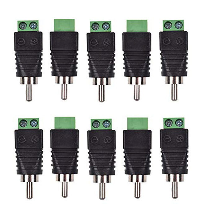 ZHAOYAO 10pcs Phono RCA Male Plug AV Tornillo Terminal Plug Connector
