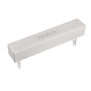 ZHAOYAO 100W 50 Ohm Power Resistor Ceramic Cement Resistor Axial Lead White