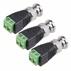 ZHAOYAO l BNC Male to CAT5 Coaxial Connectors, Screw-lock Terminals (3 PCS)