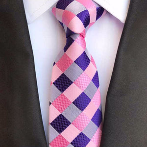 8cm High-End Polyester Jacquard Ties For Men, Fashion Striped Print Pattern Necktie For Business Suits Yellow