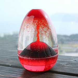 Movement Liquid Hourglass, Creative Volcano Oil Sandglass, Home Decor Craft Glass Ornament Sand Timer Christmas Gift Red/M