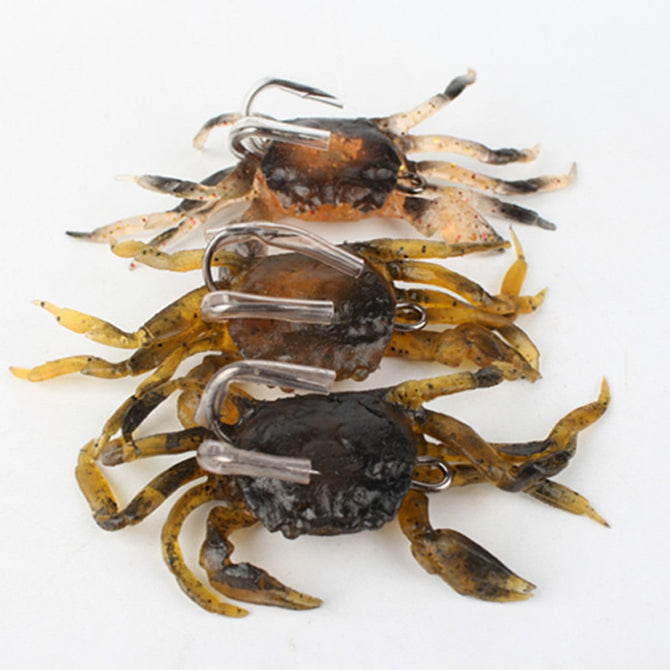 10cm Artificial Crab Lure, 3D Simulation Soft Fishing Lures Bait With Hook For Winter Fishing (Random Color) Random Color