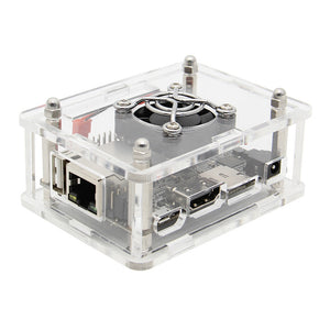 Geekworm Orange Pi One Plus Acrylic Case with Fan Kit, Transparent Enclosure / Protective Shell Set for Orange Pi One Plus