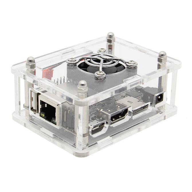 Geekworm Orange Pi One Plus Acrylic Case with Fan Kit, Transparent Enclosure / Protective Shell Set for Orange Pi One Plus
