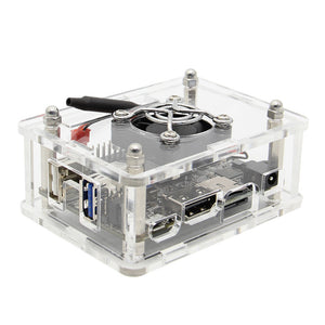 Geekworm Orange Pi Lite2 Acrylic Case with Fan Kit, Transparent Enclosure Protective Shell Set for Orange Pi Lite2