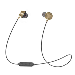 Measy Magnet Metal In-ear Sport Bluetooth Wireless Earphone HIFI Stereo Bass Headset Handsfree With Mic - Gold