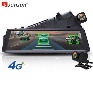Junsun A900P 10" Car DVR, ADAS Dash Cam, 4G Stream Rearview Mirror FHD 1080P Dual Lens GPS Navigation Video Recorder Camera DVR