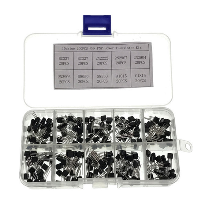 ZHAOYAO Electronic Kits 10Values x20 200pcs TO-92 Transistor Assortment Assorted Kit Box BC337 BC547 LCD DIY Tool Kit