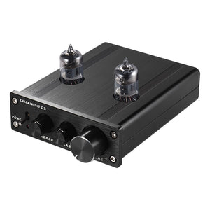 Mini HIFI 6J1 Vacuum Tube Stereo Audio Preamplifier Buffer Pre-Aluminum Alloy with Power Adapter