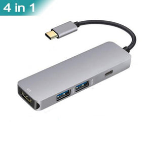Multifunction Adapter 4 In 1 USB HUB Type C HUB To USB 3.0 With PD Power HDMI USB C Adapter Converter