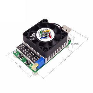 RD LD25 Electronic Load Resistor, USB Discharge Battery Test LED Display Fan Adjustable Current Voltage Meter 25W Black