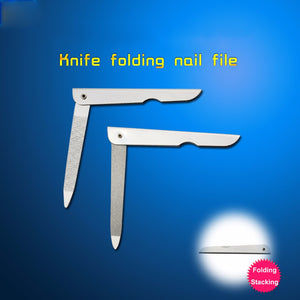 1 Pcs 2 Sides Nail Files Metal Fold Grinding Stainless Steel Foldable Portable Manicure Buffer Pedicure Nail Art Tool
