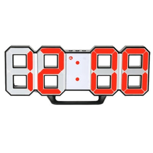 Creative 3D LED Digital Clock, Stereo Three-dimensional Electronic Wall Clock For Home Decoration White